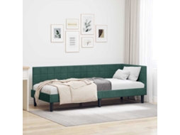 Vidaxl Estrutura De Cama De Canto Verde Escuro 80 Cm X 200 Cm Veludo