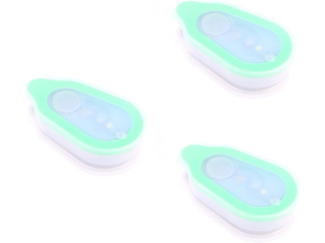 Conjunto De 3 Luzes Led Com Clipe, Em Silicone Verde, Ideais Para