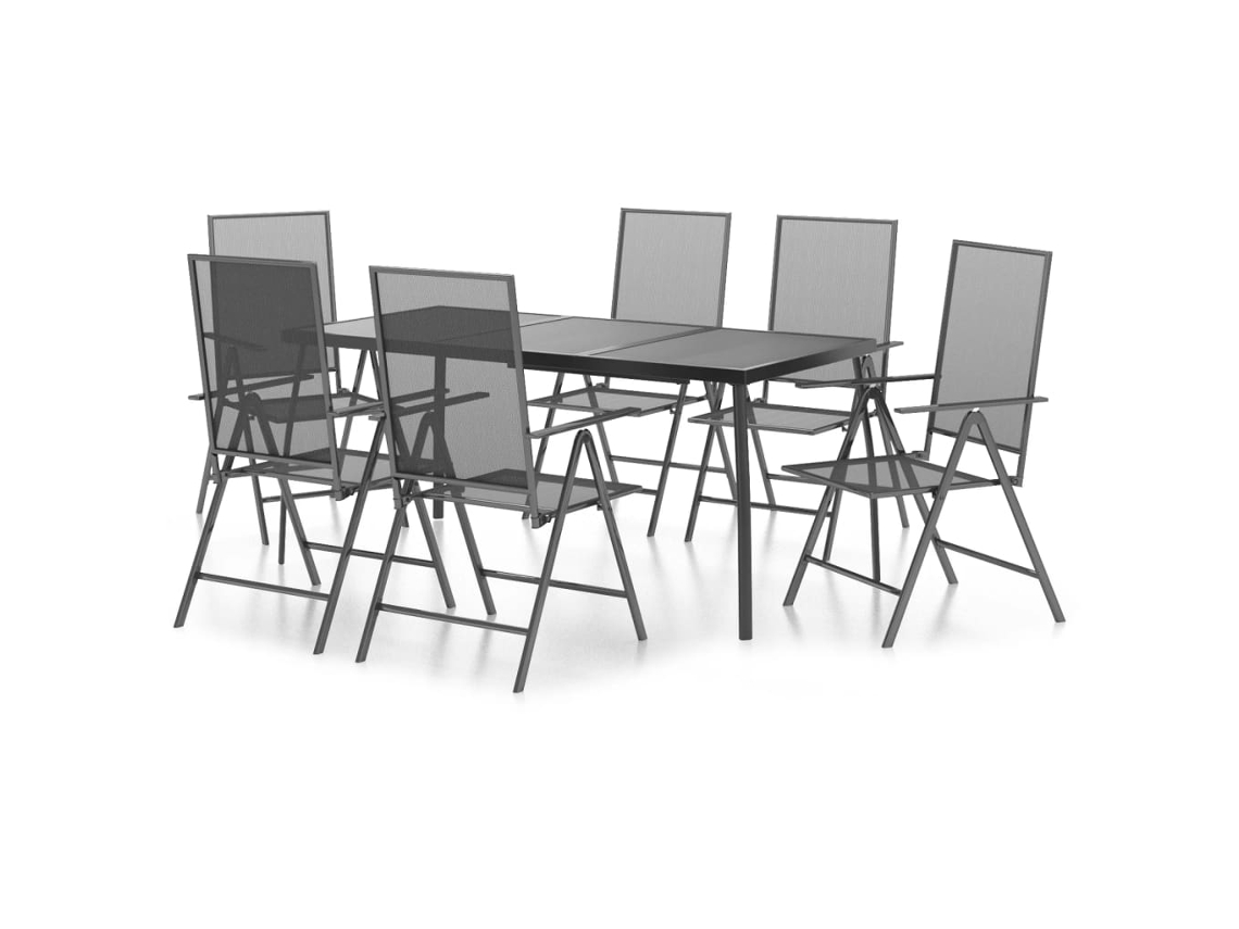 Maison Exclusive - 7 Pcs Conjunto De Jantar Para Jardim Aço Antracite