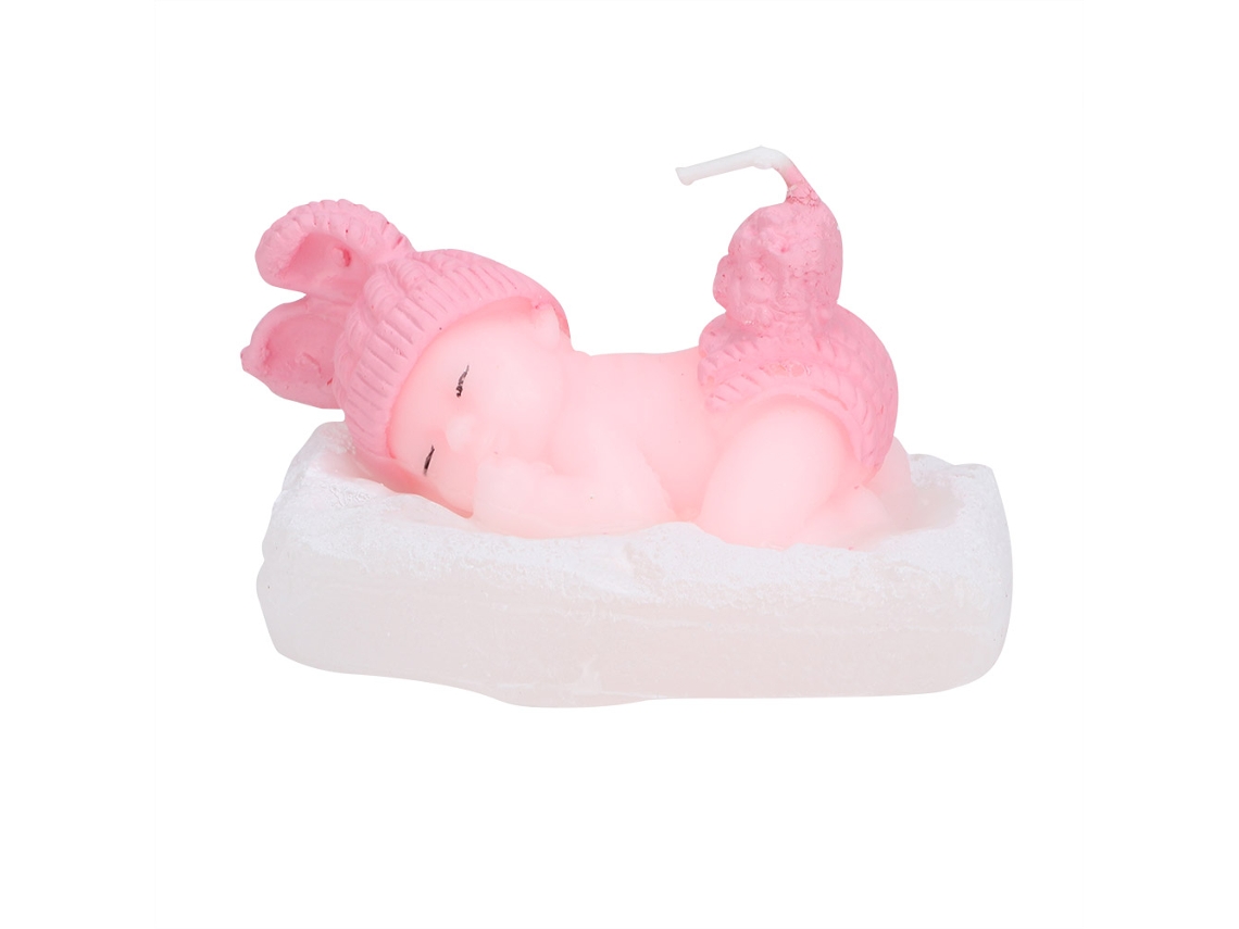 Vela Aniversário Bebê Rosa Sem Fumo Coroa