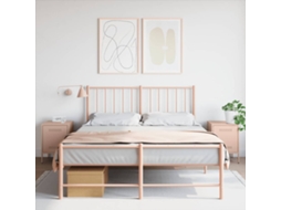 Vidaxl Mesas De Cabeceira 2 Pcs 36x39x50,5 Cm Aço Rosa