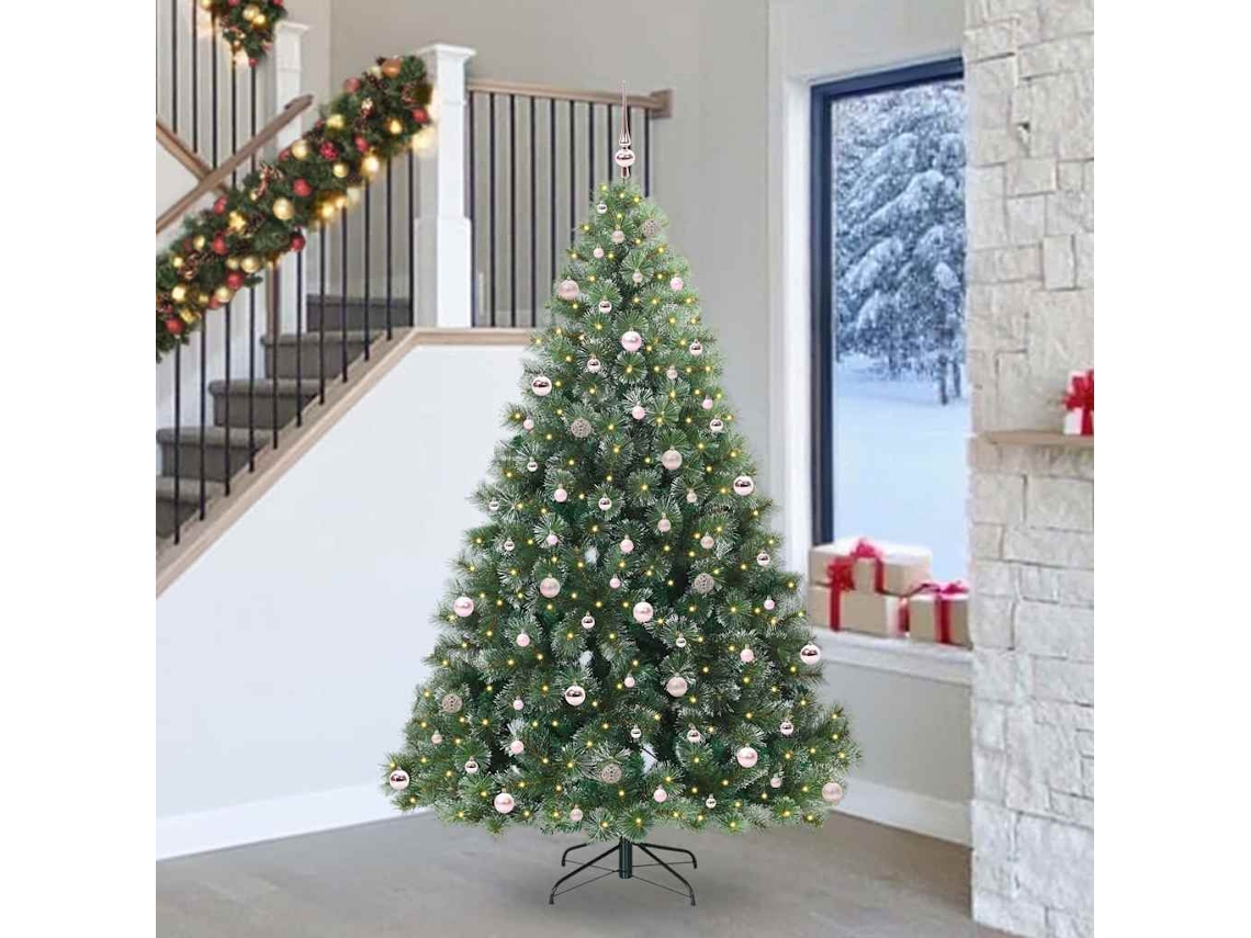 Vidaxl Árvore De Natal Artificial Com 300 Leds Verde 240 Cm Pe E Pvc
