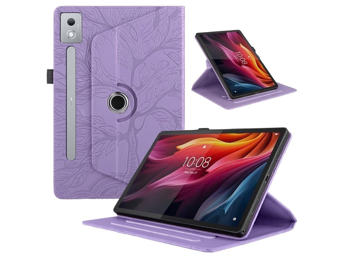 Capa Para Tablet Lurelia, Compatível Com Lenovo P12 12 7 Inch 2023 Couro Pu, Roxo, Couro Sintético, Dobrável Com Suporte, Suporte Para Caneta