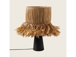 Candeeiro De Mesa Cerâmica E Ráfia Bajawa Preto