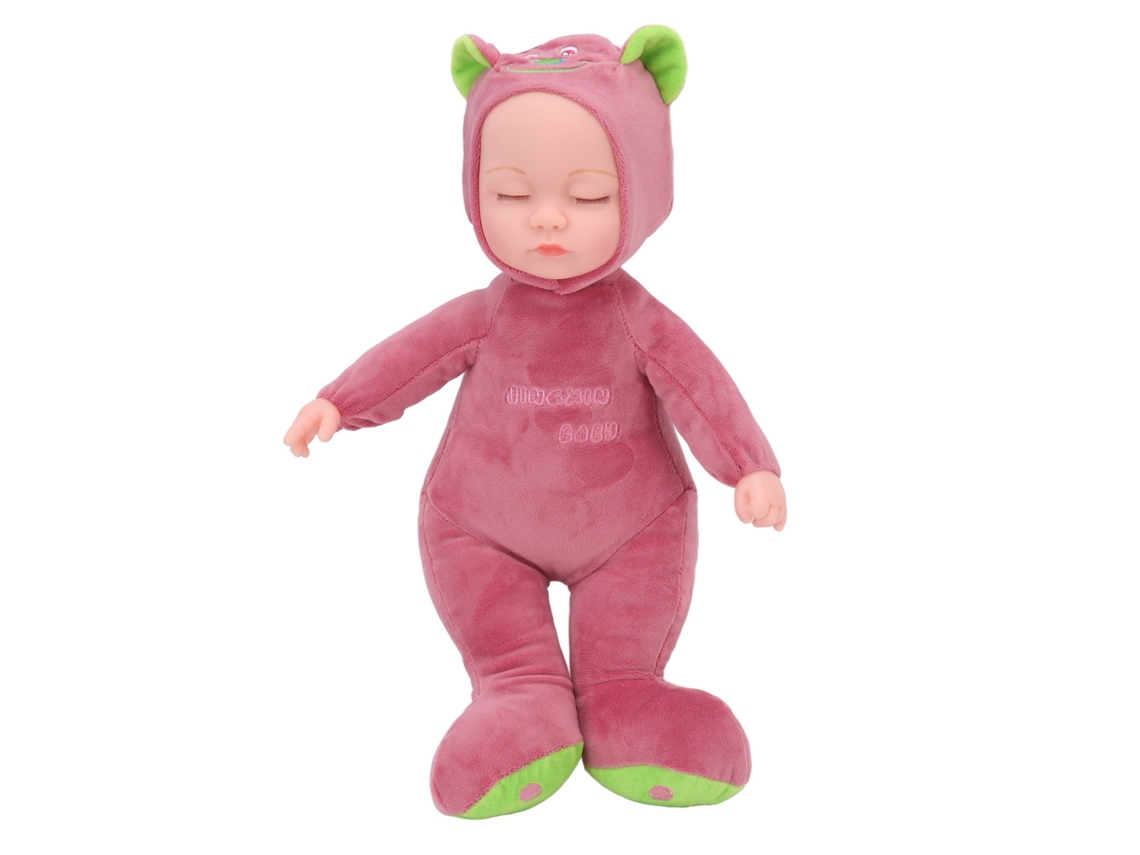 Boneca Pelúcia Vinil 35cm Luz e Música para Crianças