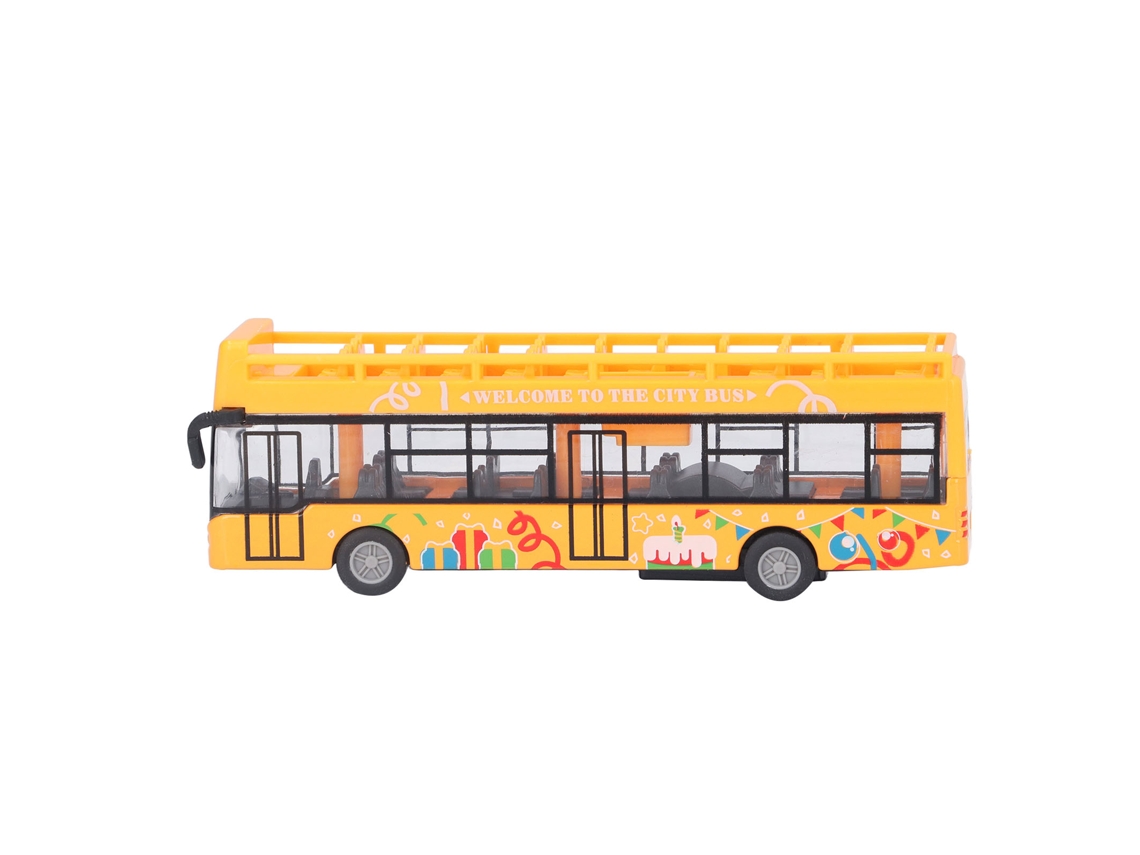 Mali brinquedo Ônibus de Liga com Função de Retorno Alta Simulação para Crianças Amarelo