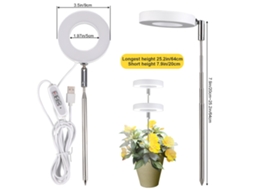 Lurelia Lâmpada Led Para Plantas 5 W, Espectro Completo, Com Temporizador, Branco