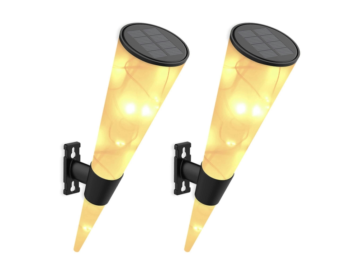 Rebe 2 Pack Luz Solar Exterior Decorativa Led Luz Cálida Ip65 Impermeable para Jardim Pátio Parede Classe Energética A++