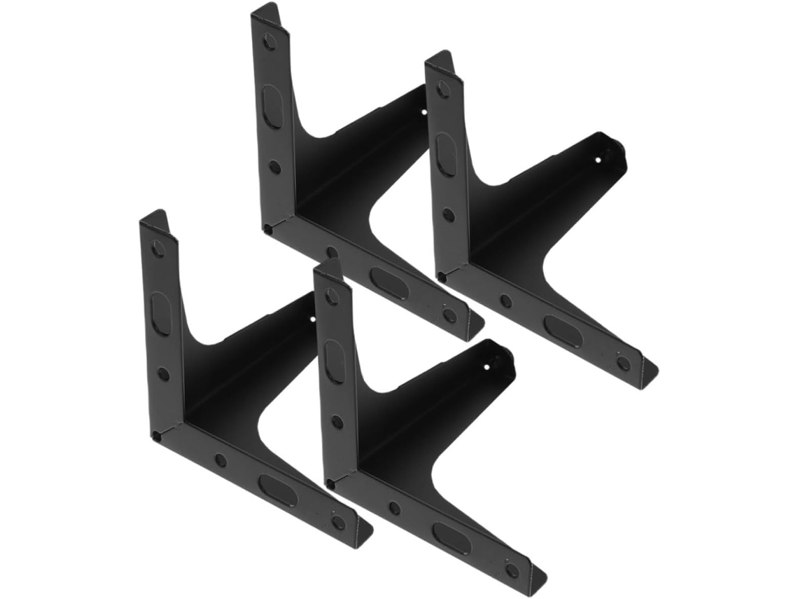 Conjunto De 4 Pés Triangulares Modernos Metal Preto Para Sofá, Móveis, Cômoda E Armário