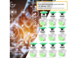 Laxiscreed Botão De Emergência Verde 22mm Com Reset Automático Para Controlo Rápido