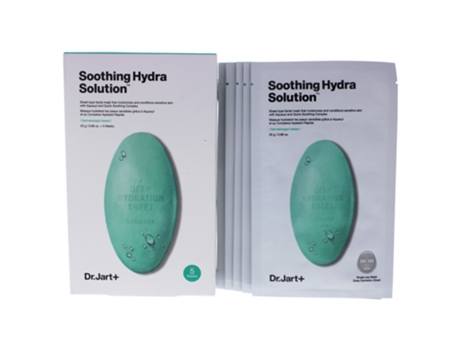 Máscara calmante Hydra Solution Sheet da DR. JART para unissex - máscara de 5 unidades