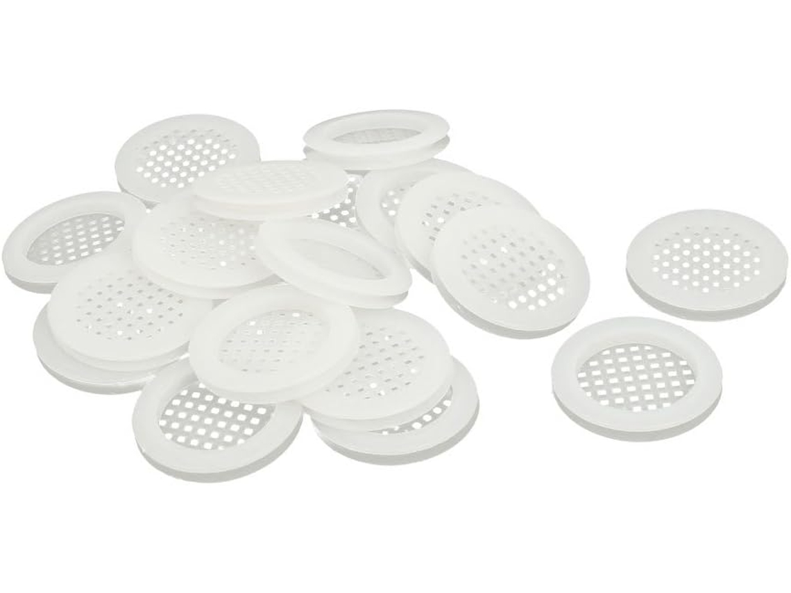Tampa de Ventilação Quadrada em Malha Plástica para Armário Sapatos, 45 Mm Diâmetro, 20 Unidades CHABERLU