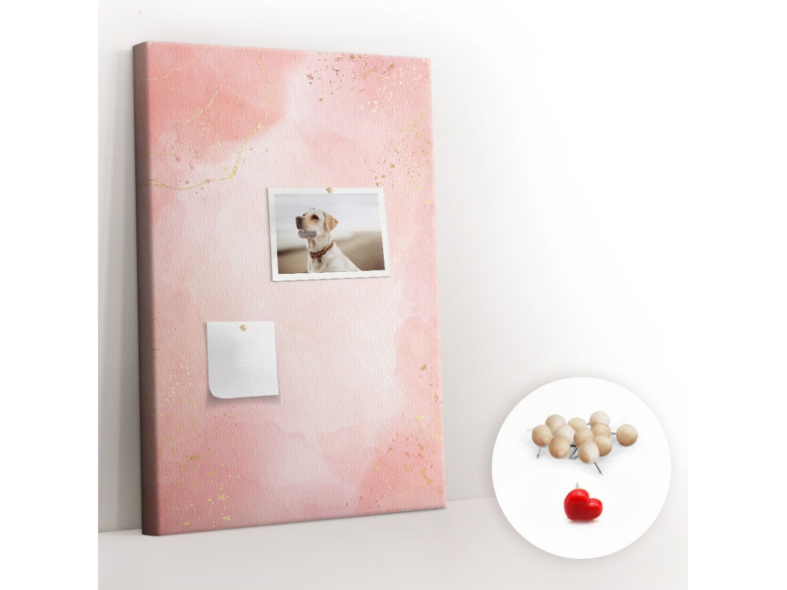 Painel De Cortiça Para Parede Mármore Rosa Para A Sala De Estar Espelharte (40x60 Cm)