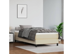 Vidaxl Estrutura De Cama Com Molas 80x200 Cm Couro Artificial Cor Creme