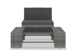 Maison Exclusive - 2 Pcs Conjunto Lounge De Jardim Vime Pe Cinzento