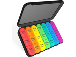 Organizador de Pílulas 3 Vezes Ao Dia Semanal com 21 Compartimentos Grandes Bpa Free Ideal para Viagens
