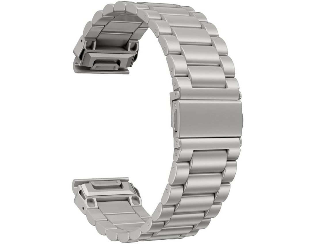 Bracelete para Garmin aço inoxidável com fecho dobrável três esferas Tactix titânio (26mm)