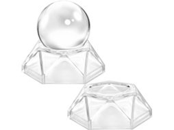 Bases De Acrílico Para Exibição Bolas Cristal, Suporte Geométrico Transparente Médio, Conjunto De 2 Peças Para Decoração