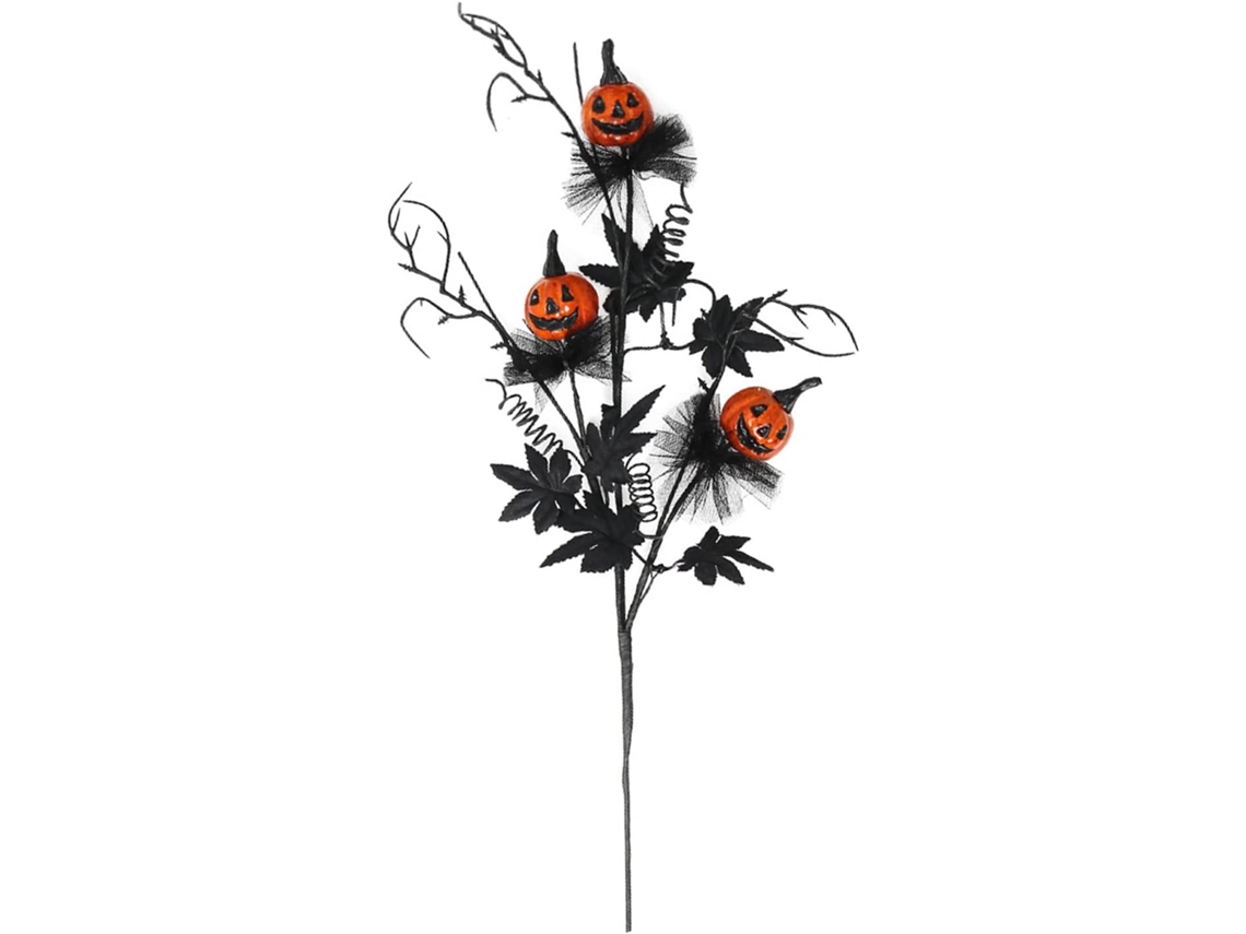 Haste de planta artificial com abóbora para Halloween SFUSHOS