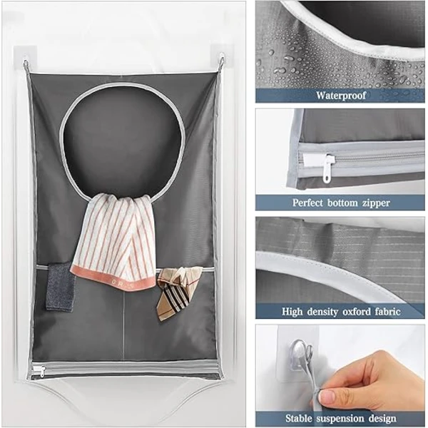 saco de roupa suja cinza para pendurar BRILVIBERA