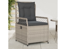 Vidaxl Cadeiras Jardim Reclináveis 2 Pcs Vime Pe Cinzento-claro