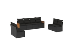 Garden Sofa Set, Garden Sofa Sets Vidaxl Preto Rattan / Vime (n/a)