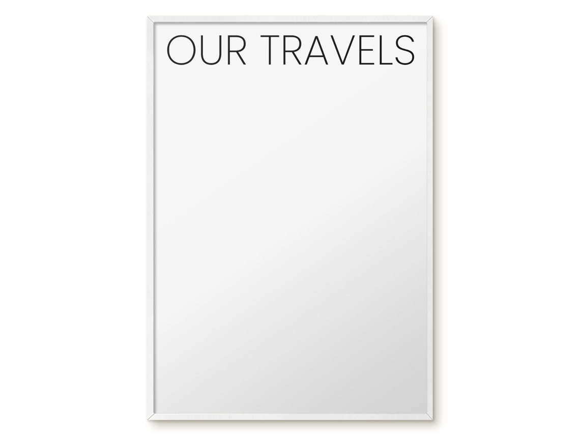 Quadro de vidro magnético Nossas viagens para o hall Espelharte (70x100 cm)