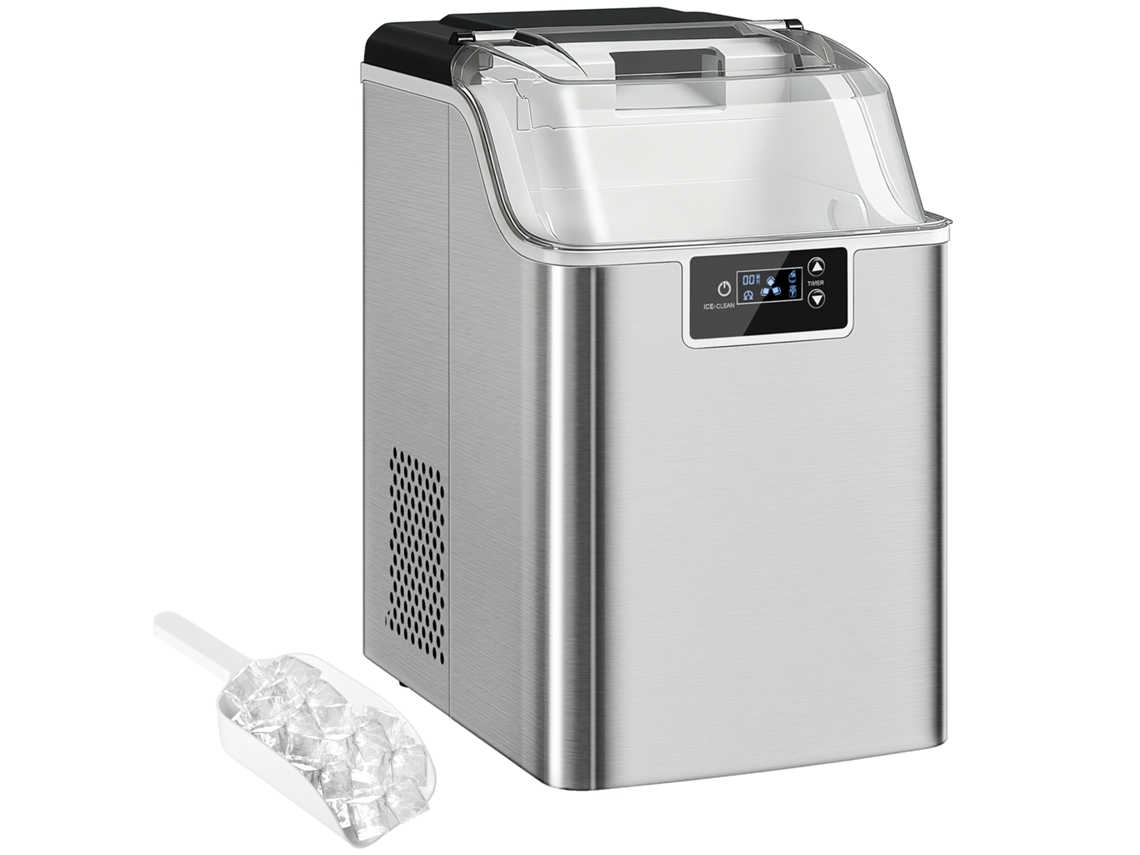 Máquina de Gelo BTFORUS com dispensador de 20kg/24h, tanque de 1L prata
