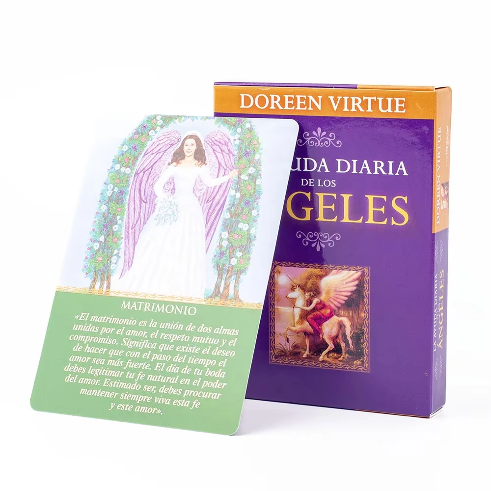 Cartas Oráculo Orientação Diária Dos Anjos (44 Cartas, 10,4 X 7,4 Cm, Versão Em Espanhol)