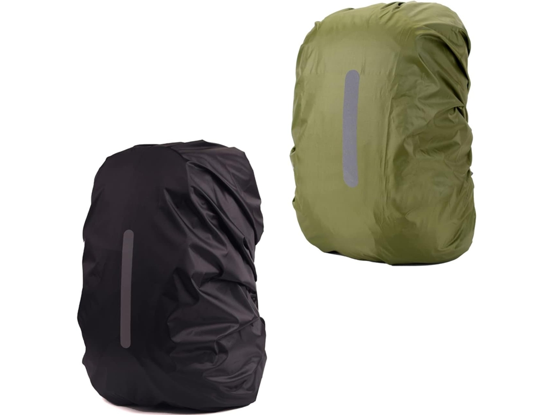 Kit com 2 capas de chuva BRILVIBERA impermeáveis para mochila, com faixa refletora, para ciclismo e caminhadas