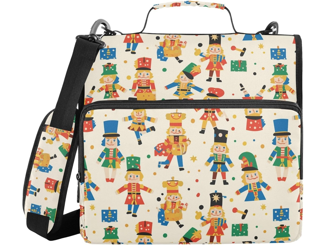 Pasta resistente com abertura lateral e zíper, diversas opções de bolsos de 3,8 cm, 3 compartimentos com fecho.