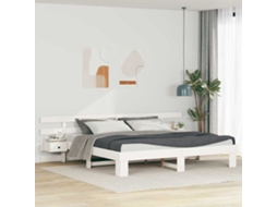 Vidaxl Estrutura Da Cama Com Cabeceira Branco 200 X 200 Cm