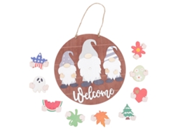 Laxiscreed Colar De Madeira Halloween Com Desenhos De Bruxa, Morcego E Fantasma Para Decoração De Férias
