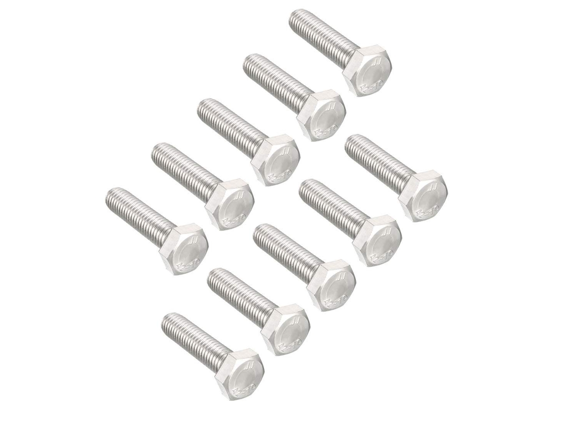 Parafusos Sextavados M10 De 40 Mm Em Aço Inoxidável 304, Pacote Com