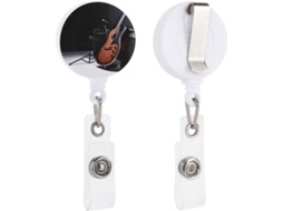 Porta Crachá Retrátil Em Formato De Guitarra, Resistente E Com Clipe Redondo, Feito De Plástico Leve, Ideal Homens