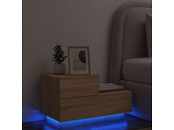 Vidaxl Mesa De Cabeceira Com Luzes Led 70x36x40,5 Cm Carvalho Sonoma