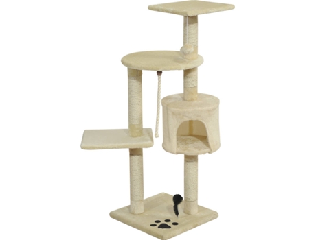 Arranhador Gato 112 cm De Altura Árvore Poste para Arranhar Centro Diversão Gatos NOVO