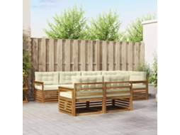 Vidaxl Conjunto De Sofás Para Exterior 7 Pcs Natural E Creme