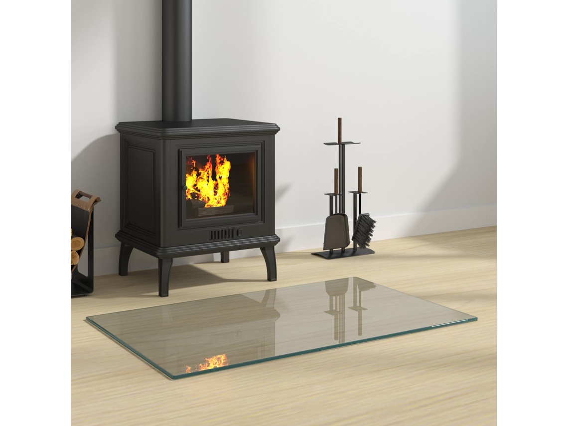 Vidaxl Placa De Vidro Para Lareira Transparente 80 X 50 Cm Vidro