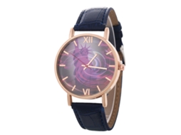 Relógio de quartzo para casais, mulheres e homens, design simples e moderno, pulseira de couro, ideal para estudantes, na cor azul.