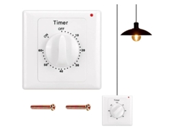INTERRUPTOR com contagem regressiva de 60 minutos, à prova d'água IP44, para lâmpadas LED e CFL em BRILVIBERA