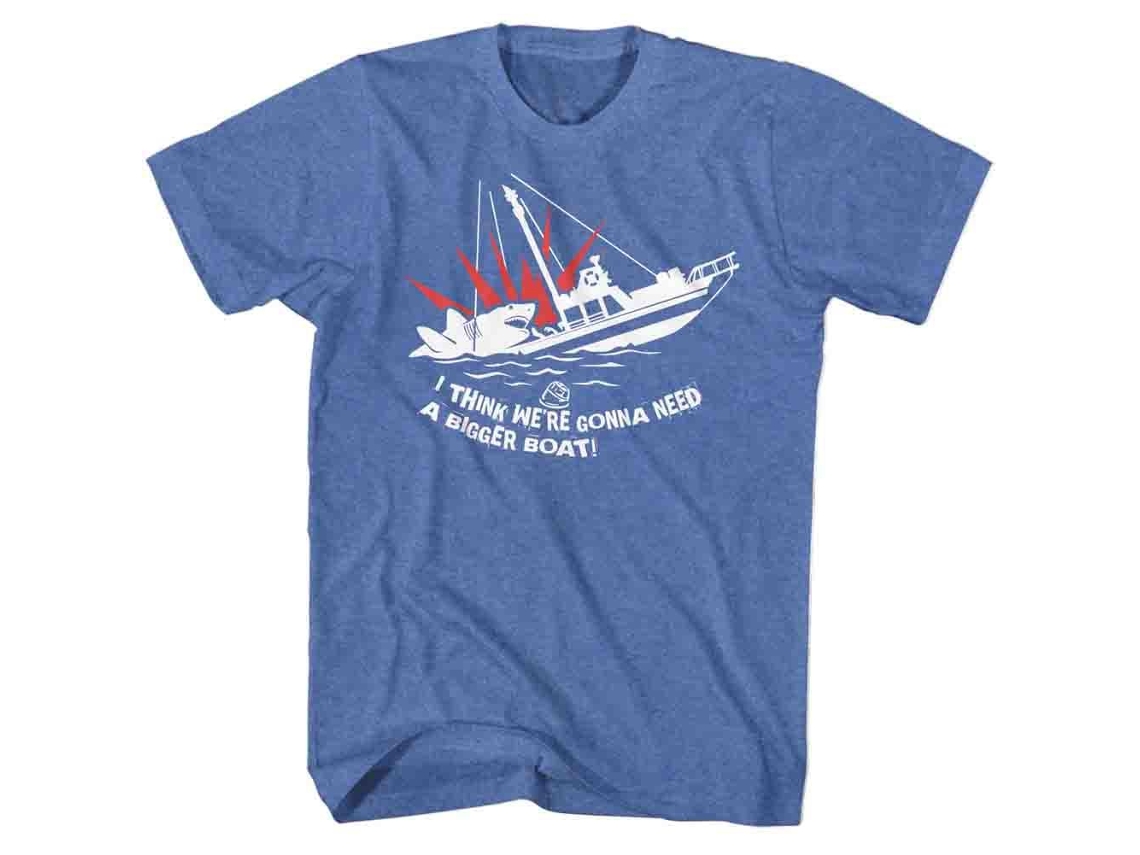 Unisex Adult T-shirt Rockinstone Jaws Movie Bigger Boat Heather Royal Sizexl