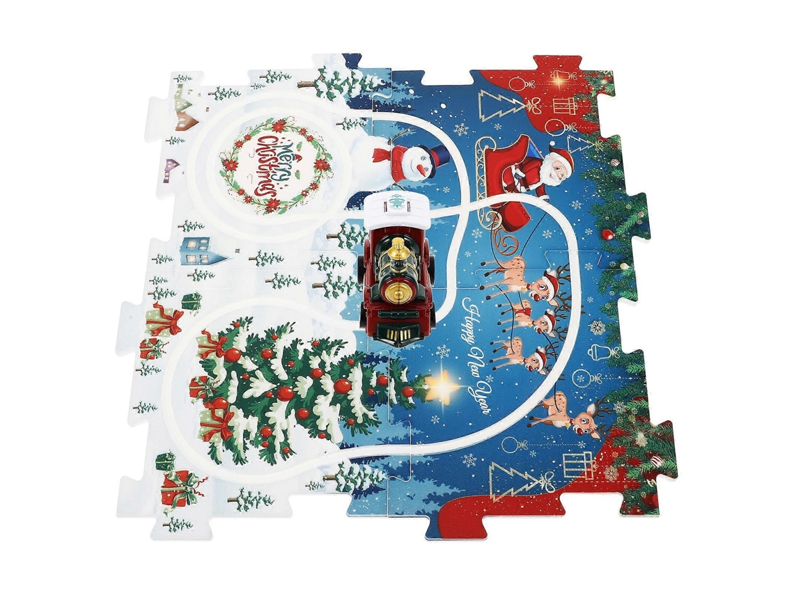 Pista De Comboio Com Puzzle Tema Natalício Para Crianças