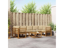 Vidaxl Conjunto De Sofás Para Exterior 8 Unid. Natural E Bege