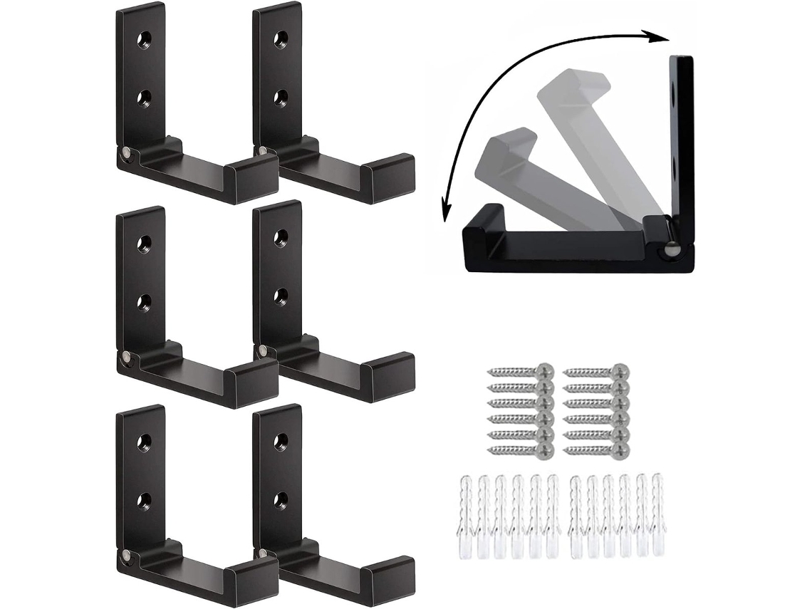 Conjunto De 6 Ganchos De Parede Dobráveis - 6, 7 X 7, 5 X 2, 5 Cm - Gancho Para Roupas - Ganchos Para Roupa Discretos - Resistentes