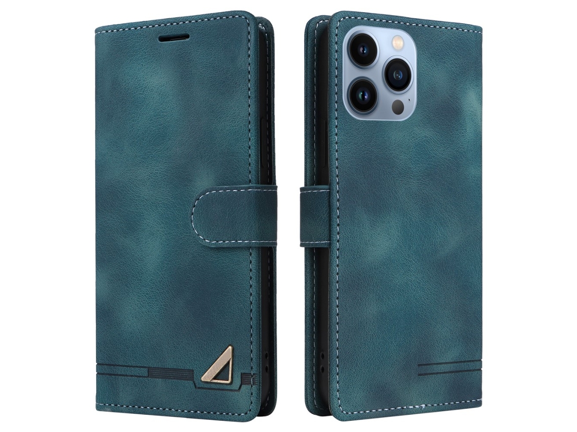 Capa Para Iphone 15 Pro Max Pele Sintética Anti-riscos Verde