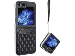 Capa De Celular Vietao Com Compartimento Para Cartão Em Pu Com Textura Rômbica E Cordão