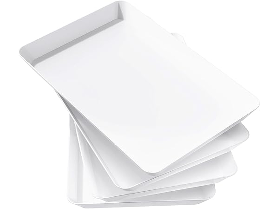 Tabuleiros de plástico, 36,7x24 cm, conjunto de 4, BPA free, para bufês, festas, piqueniques, STELASPLEN