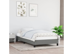 Vidaxl Estrutura De Cama Sem Colchão 90x200 Cm Tecido Cinzento-escuro