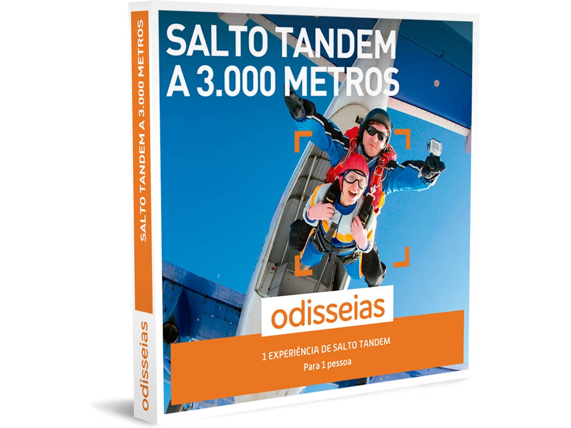 ODISSEIAS Pack Presente - Salto Tandem a 3.000 Metros - Experiência de Aventura para 1 pessoa